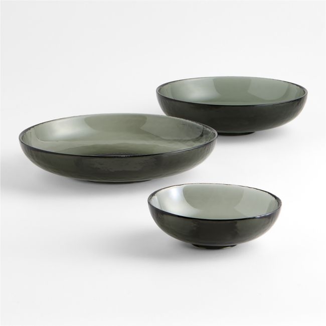 Glacier Glass Bowls, Set of 3 - Image 0