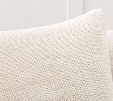 Faye Textured Linen Pillow Cover, 24 x 24", White - Image 4