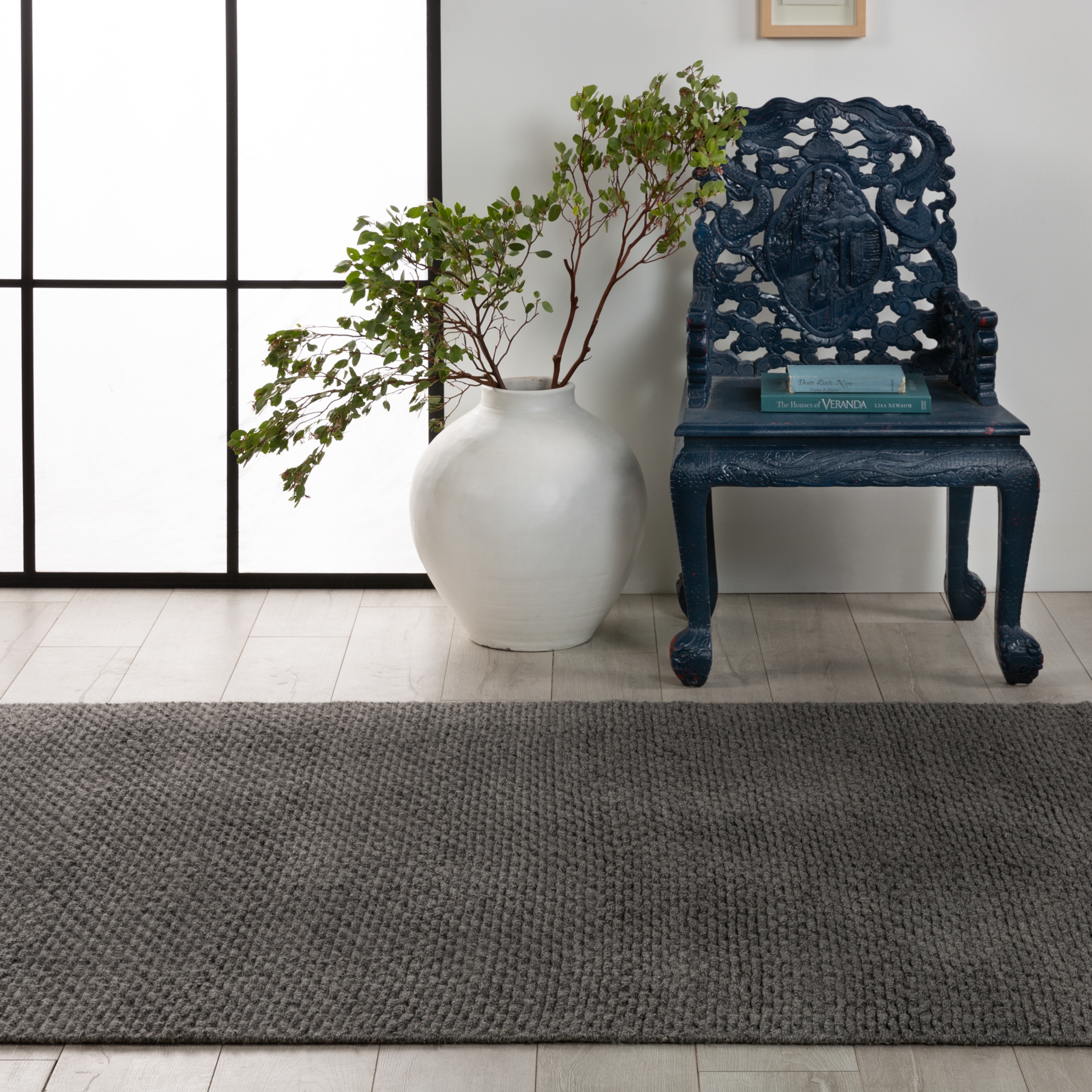 Windcroft Handmade Solid Gray Area Rug (6'X9') - Image 6