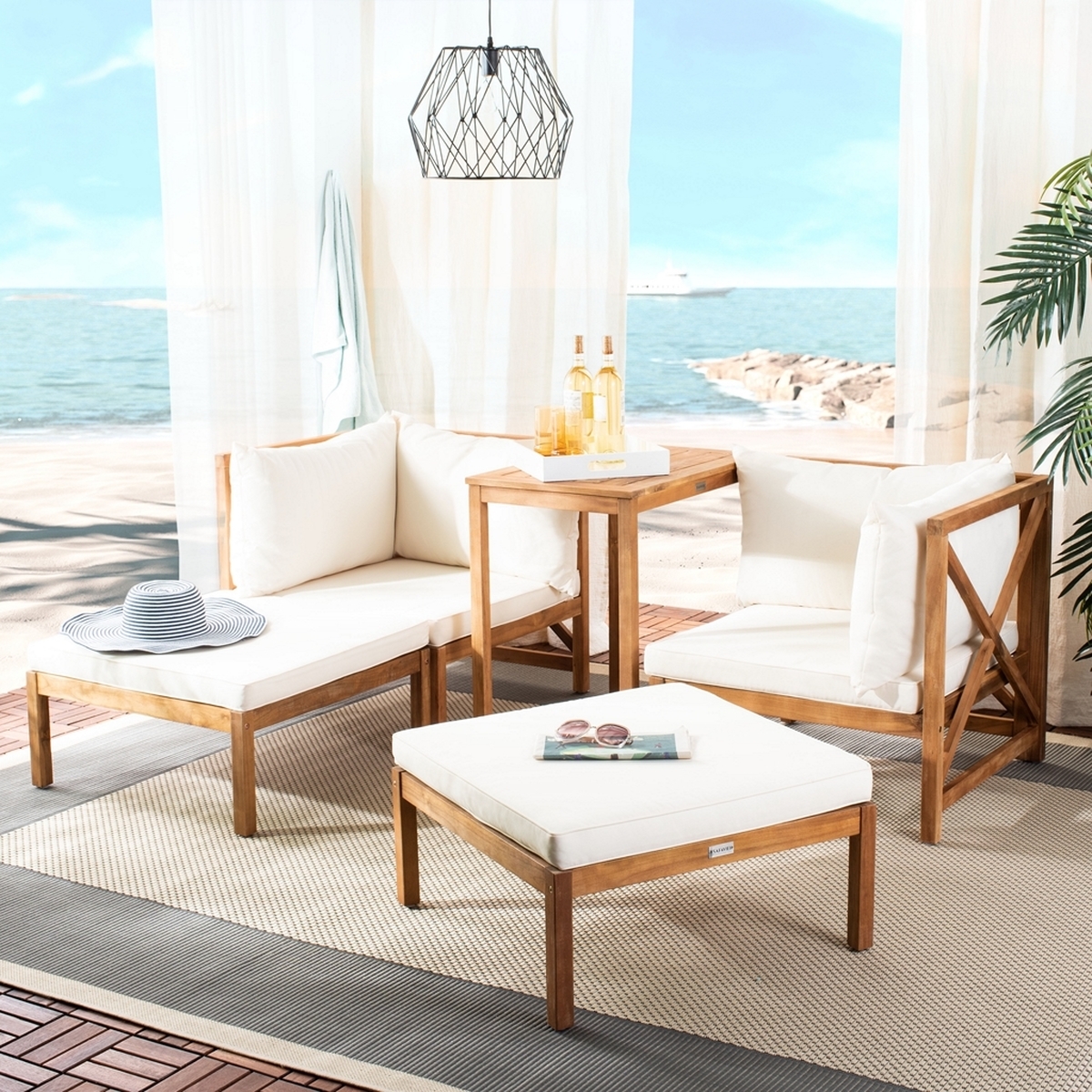 Ronson 5 Pc Sectional Set - Natural/Beige - Safavieh - Image 1