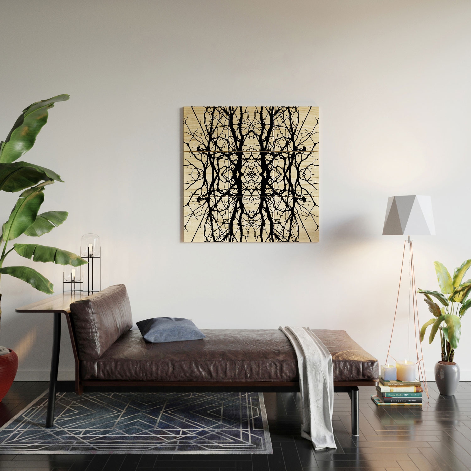 Tree Silhouette Black by Holli Zollinger - Wood Wall Mural4' x 4' (Nine 16" Wood Squares) - Image 3