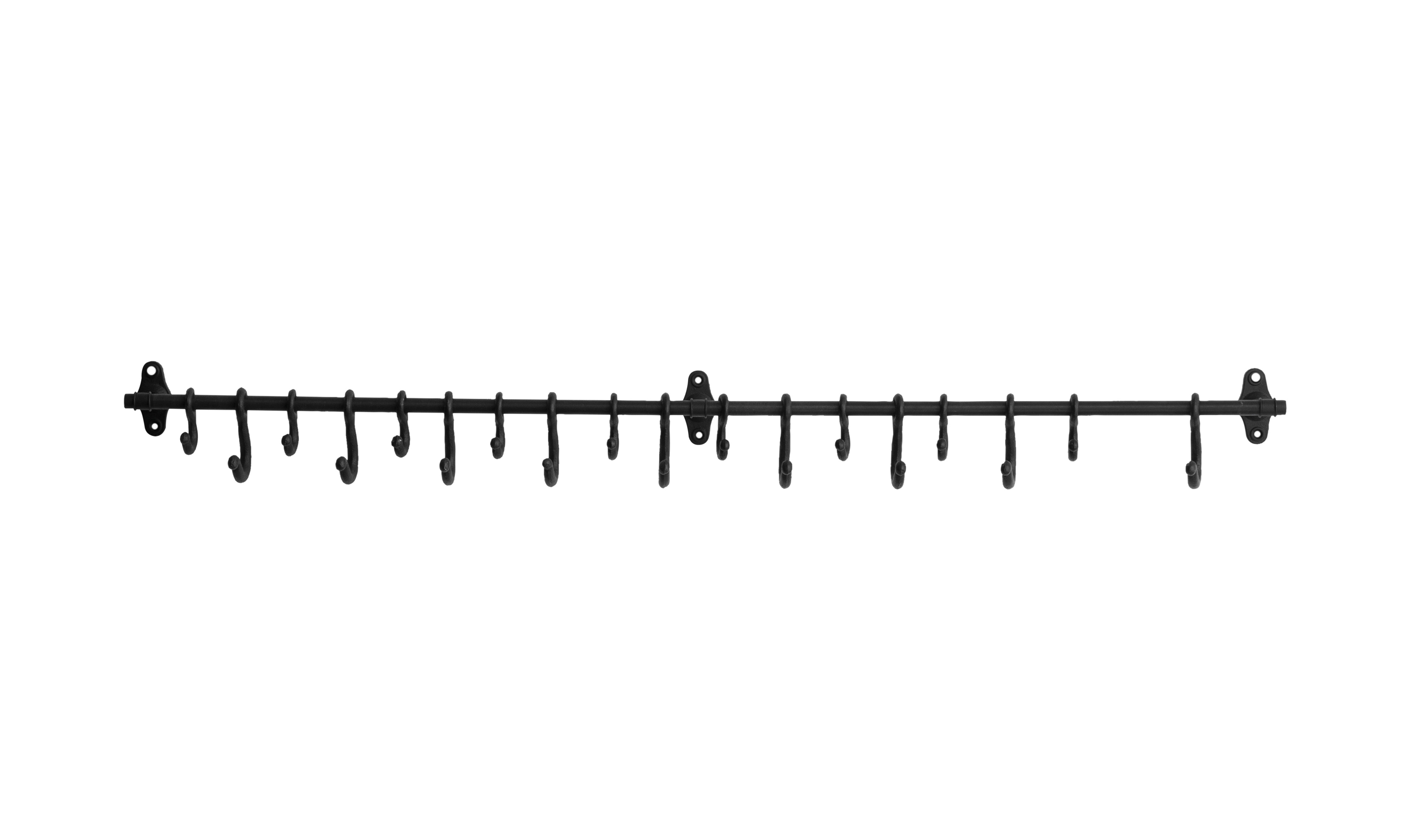 Decorative Forged Metal Wall Rod with 18 Hooks - Image 0