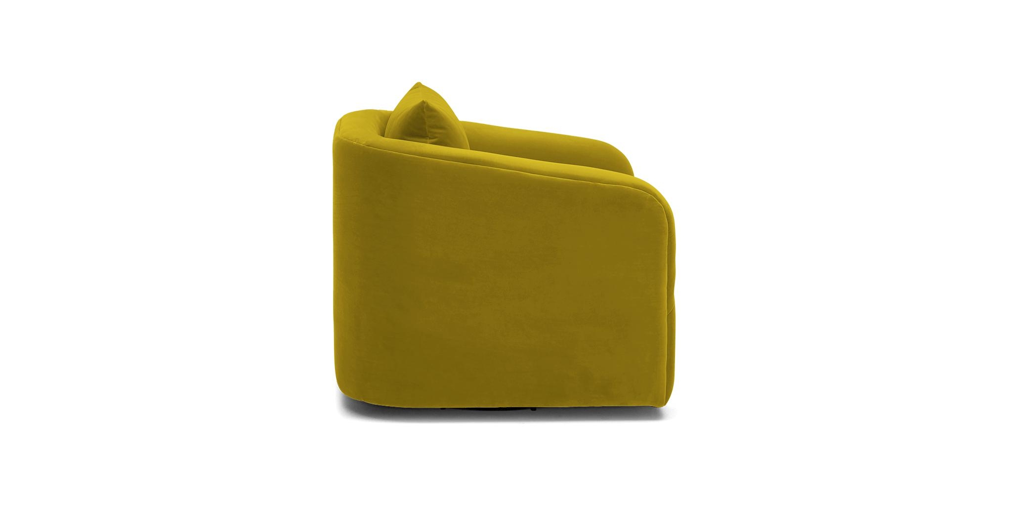 Yellow Amelia Mid Century Modern Swivel Chair - Bloke Goldenrod - Image 2