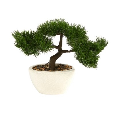 10In. Cedar Bonsai Artificial Tree In Decorative Planter - Image 0