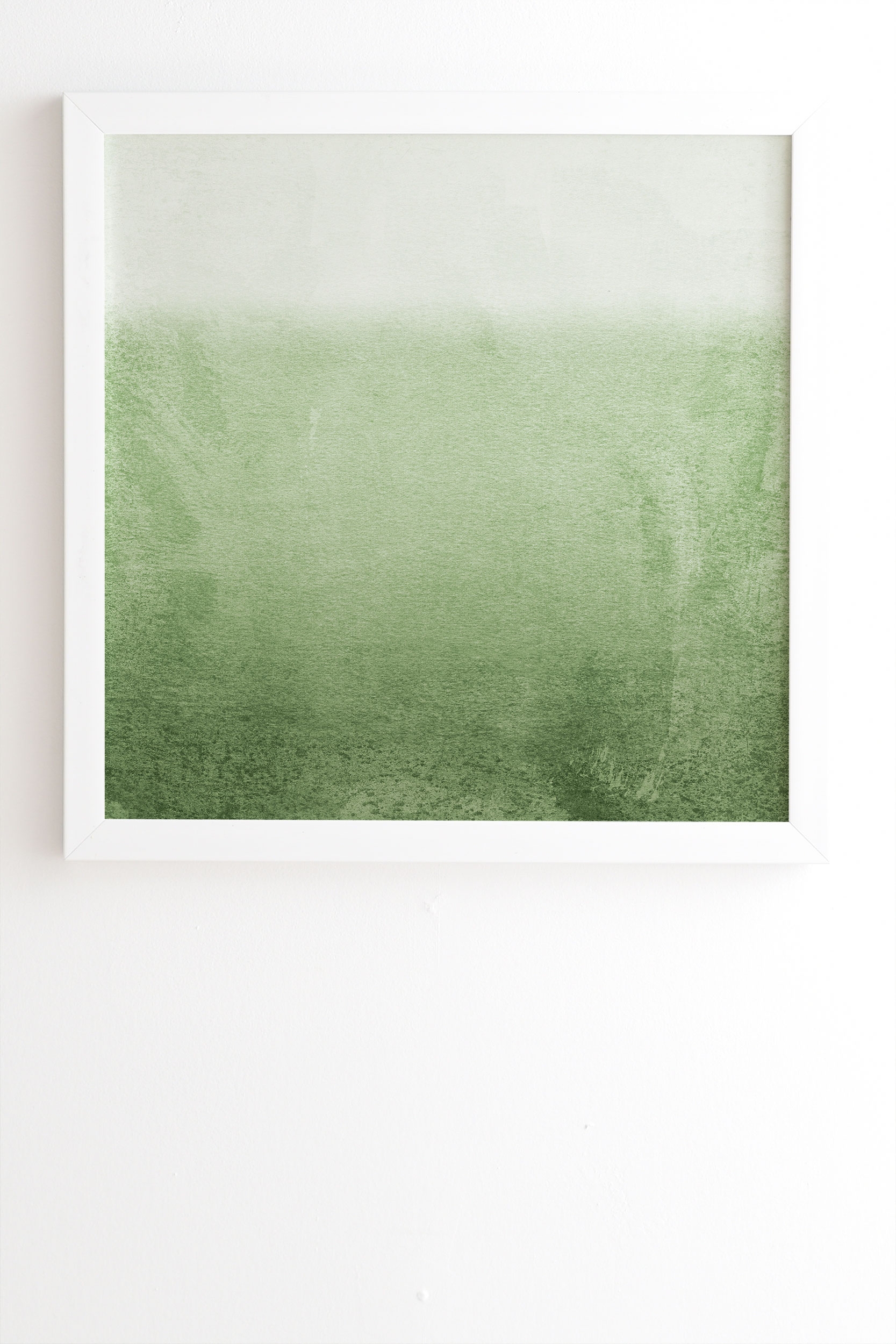 1p Fading Green Forest by Monika Strigel - Framed Wall Art Basic White 20" x 20" - Image 1