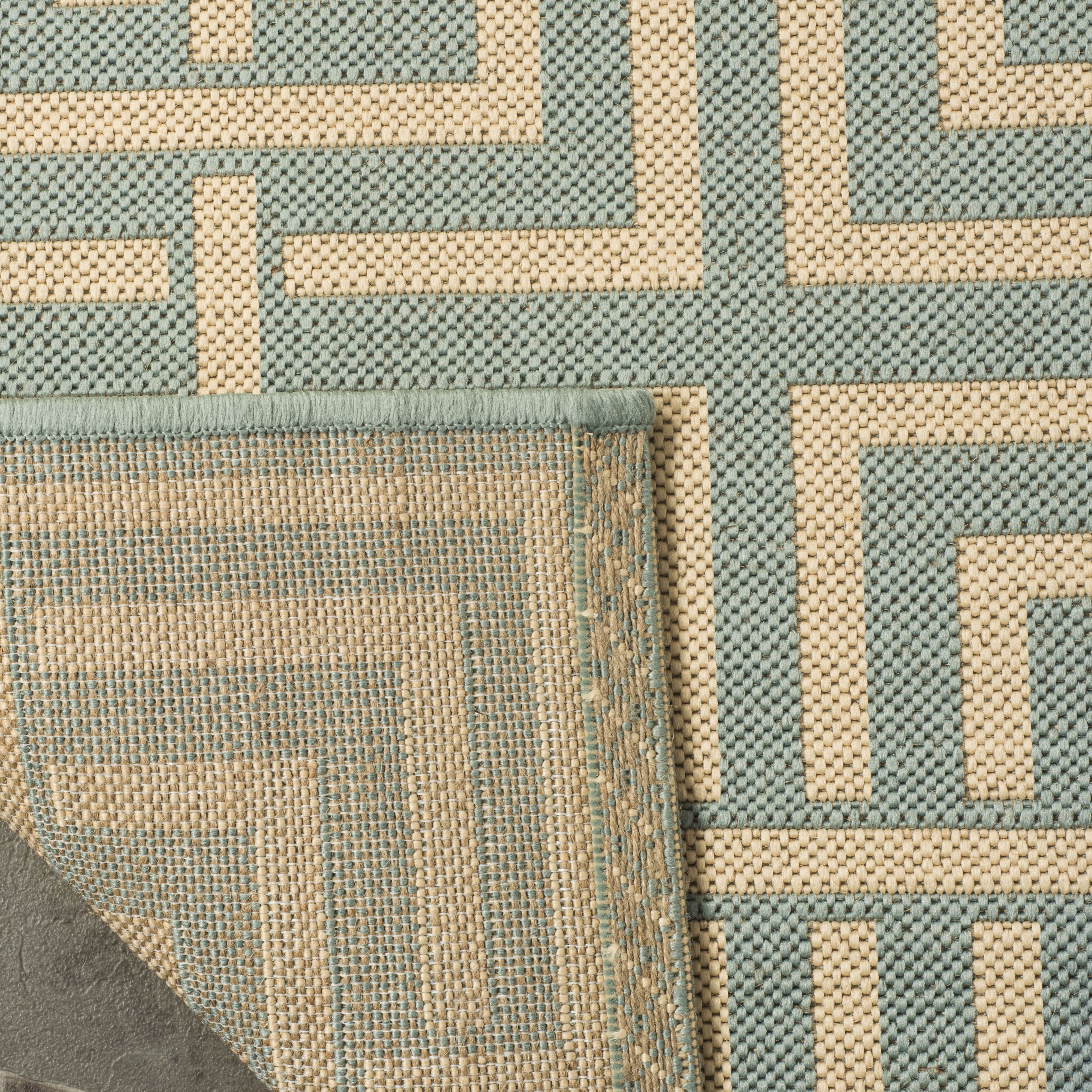Arlo Home Indoor/Outdoor Woven Area Rug, LND128K, Aqua/Cream,  2' X 8' - Image 3