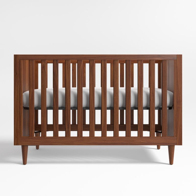 Tatum Walnut Mid-Century Wood Toddler Bed Rail - Image 1
