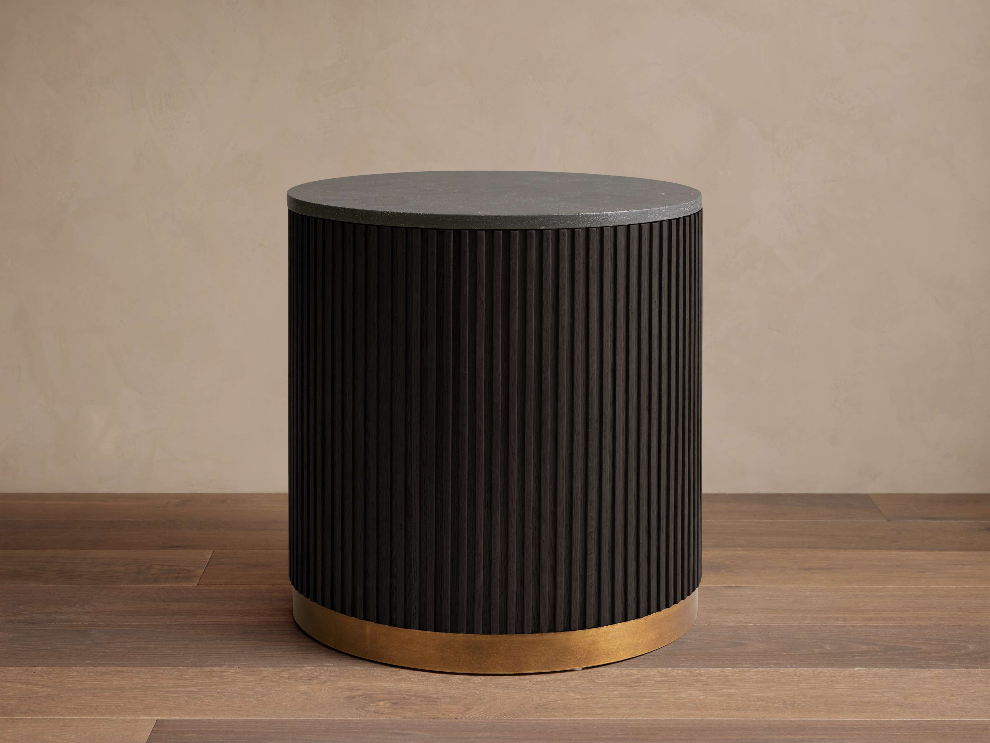 Finnley End Table in Stone 22" Black  Ebony/Bluestone - Image 0