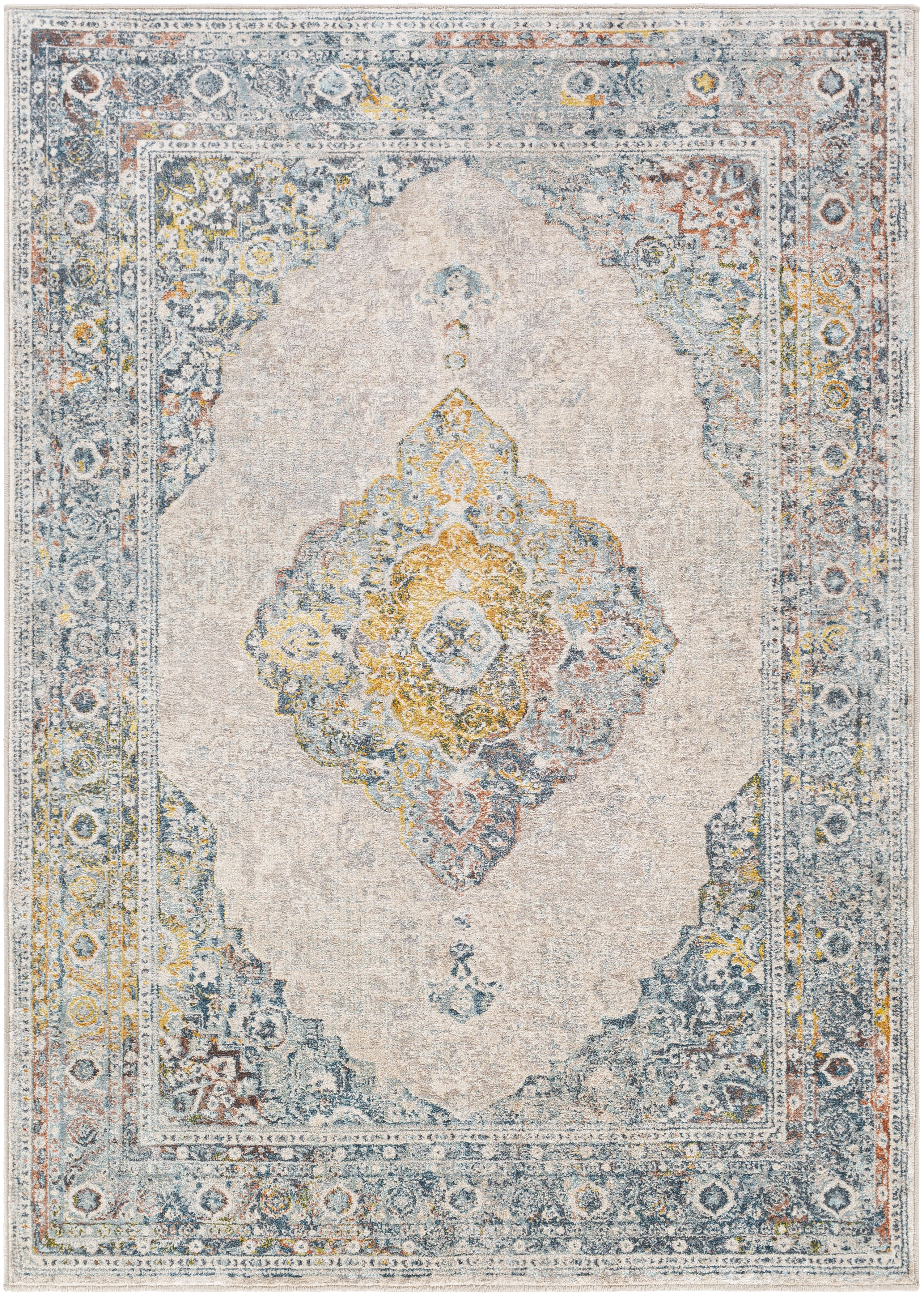 Mediterranean Beige Indoor 8'8" x 12' Machine Woven Rug - Image 0