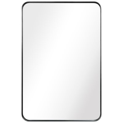 36 In. X 24 In. Ultra Rectangle Brushed Gold Stainless Steel Framed Wall Mirror - Image 0