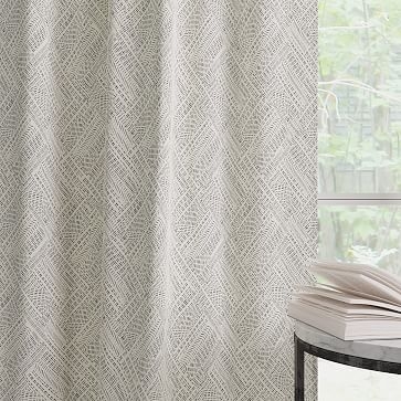 Cotton Canvas Fragmented Lines Curtains (Set of 2) - Iron Gate - Image 3