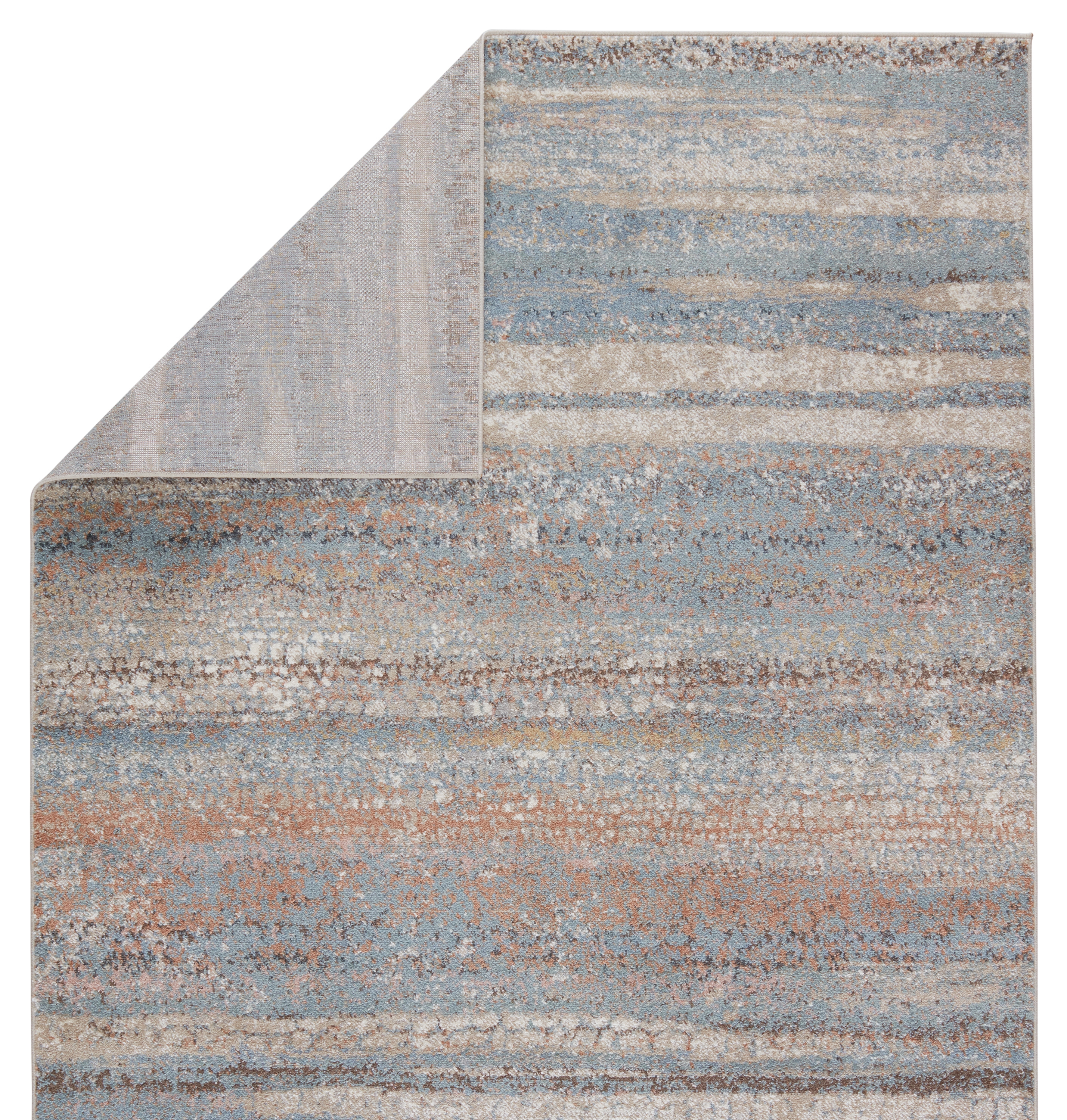 Vibe by Devlin Abstract Blue/ Tan Area Rug (6'7"X9'6") - Image 2