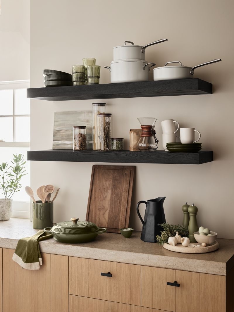 Black Elm Wood Floating Shelf 36" - Image 1