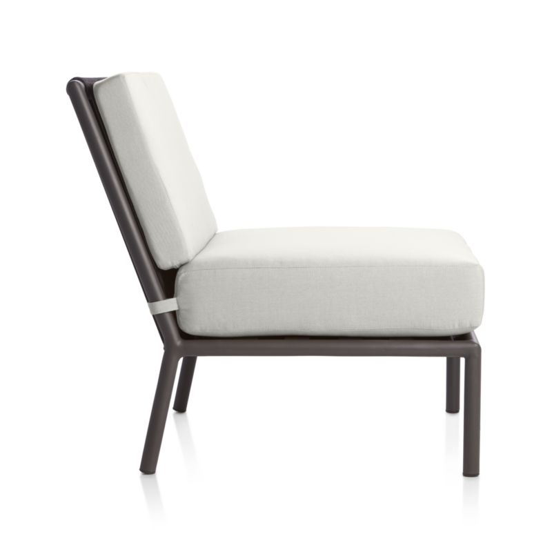 Morocco Graphite Sectional Armless Chair with White Sunbrella ® Cushions - Image 3