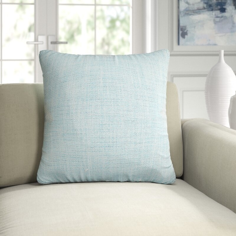 Thom Filicia Home Collection Draper Feathers Throw Pillow Color: Lake - Image 0