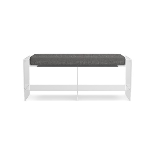 Acrylic Bench, Standard Cushion, Perennials Performance Melange Weave, Gray, Acrylic Leg - Image 0