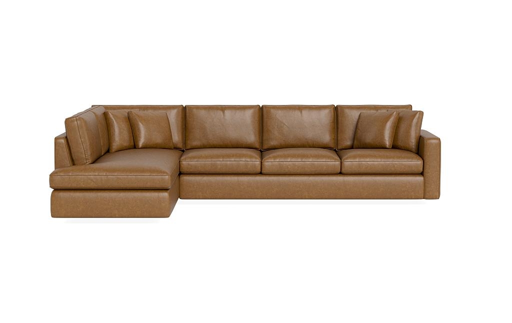 James Leather 4-Seat Left Bumper Sectional - Image 0