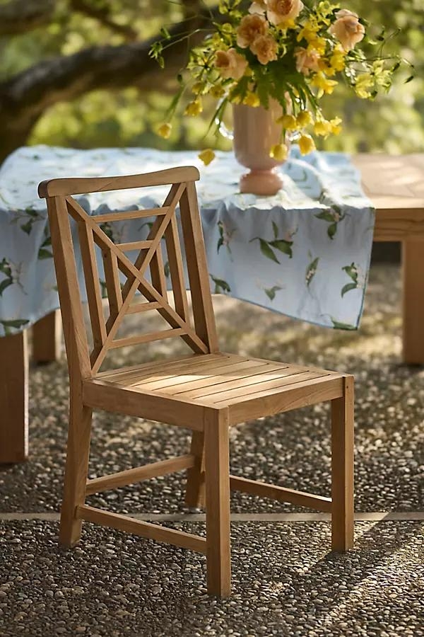 Fretwork Teak Side Chairs, Set of 2 - Image 0