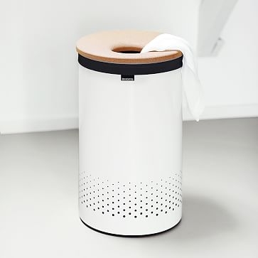 Laundry Hamper with Cork Lid, 9.2 Gallon (35 liter), White - Image 2