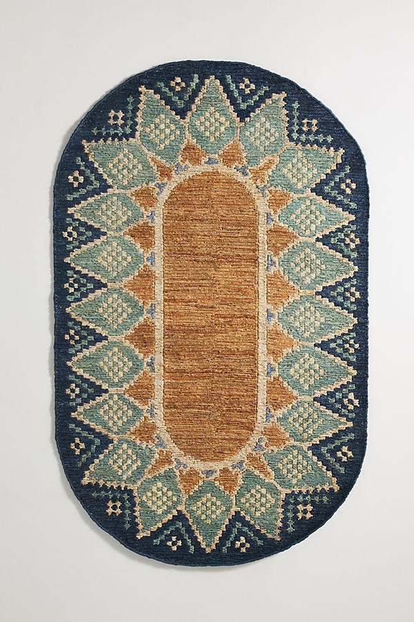 Handwoven Palma Jute Rug By Anthropologie in Blue Size 5 X 8 - Image 0