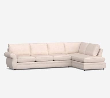 Pearce Roll Arm Upholstered Right Loveseat Return Bumper Sectional, Down Blend Wrapped Cushions, Performance Boucle Oatmeal - Image 2