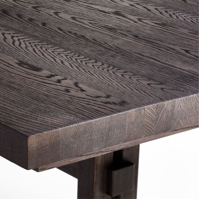 Eastham 90"-118" Brushed Charcoal Oak Wood Extendable Dining Table - Image 5