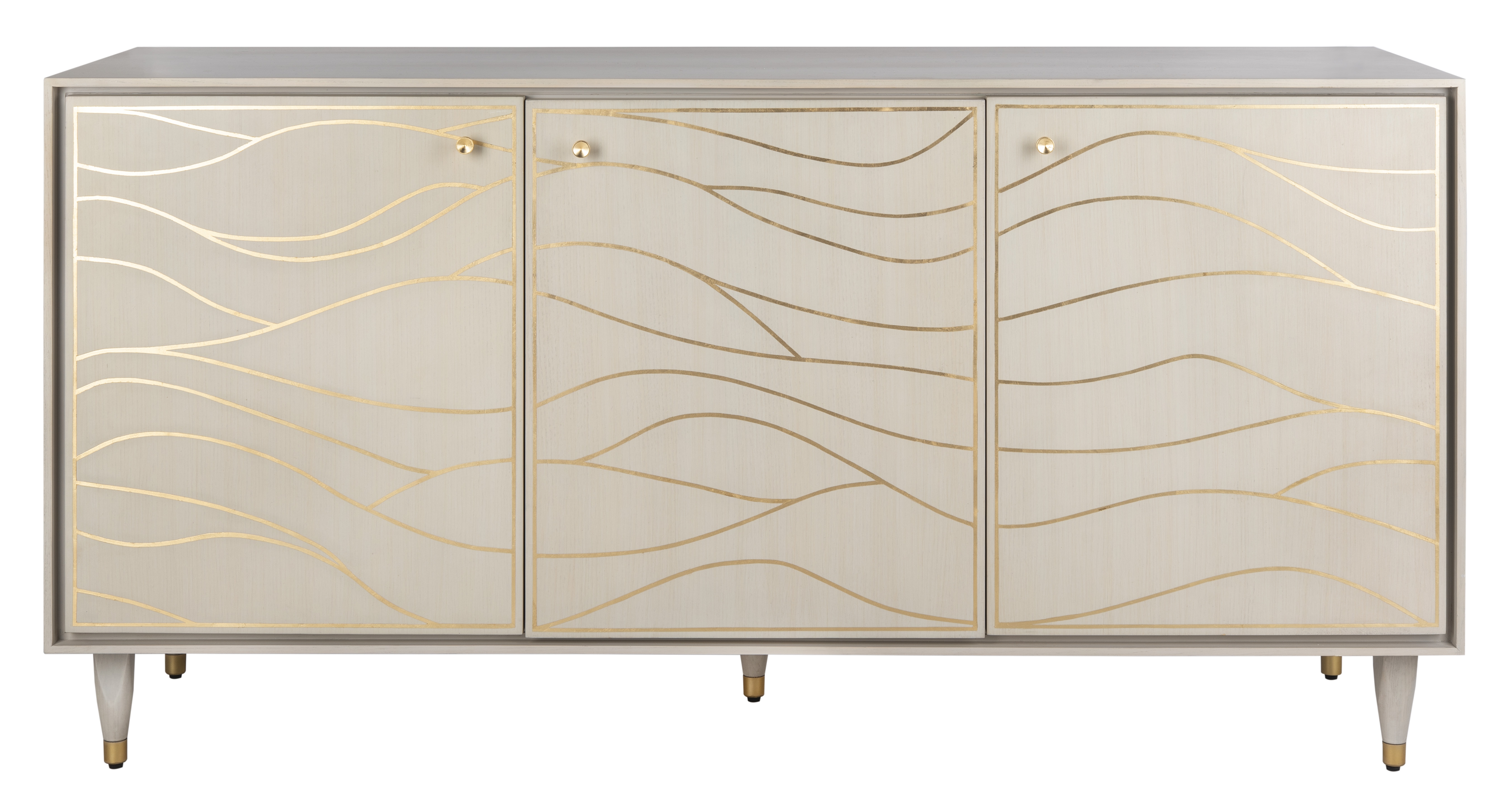 Broderick Antique Gold Wave Sideboard - White - Arlo Home - Image 0