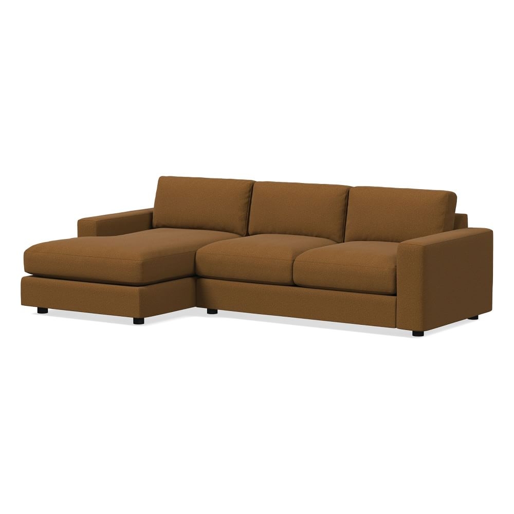 Urban 106" Left 2-Piece Chaise Sectional, Distressed Velvet, Golden Oak, Poly-Fill - Image 0