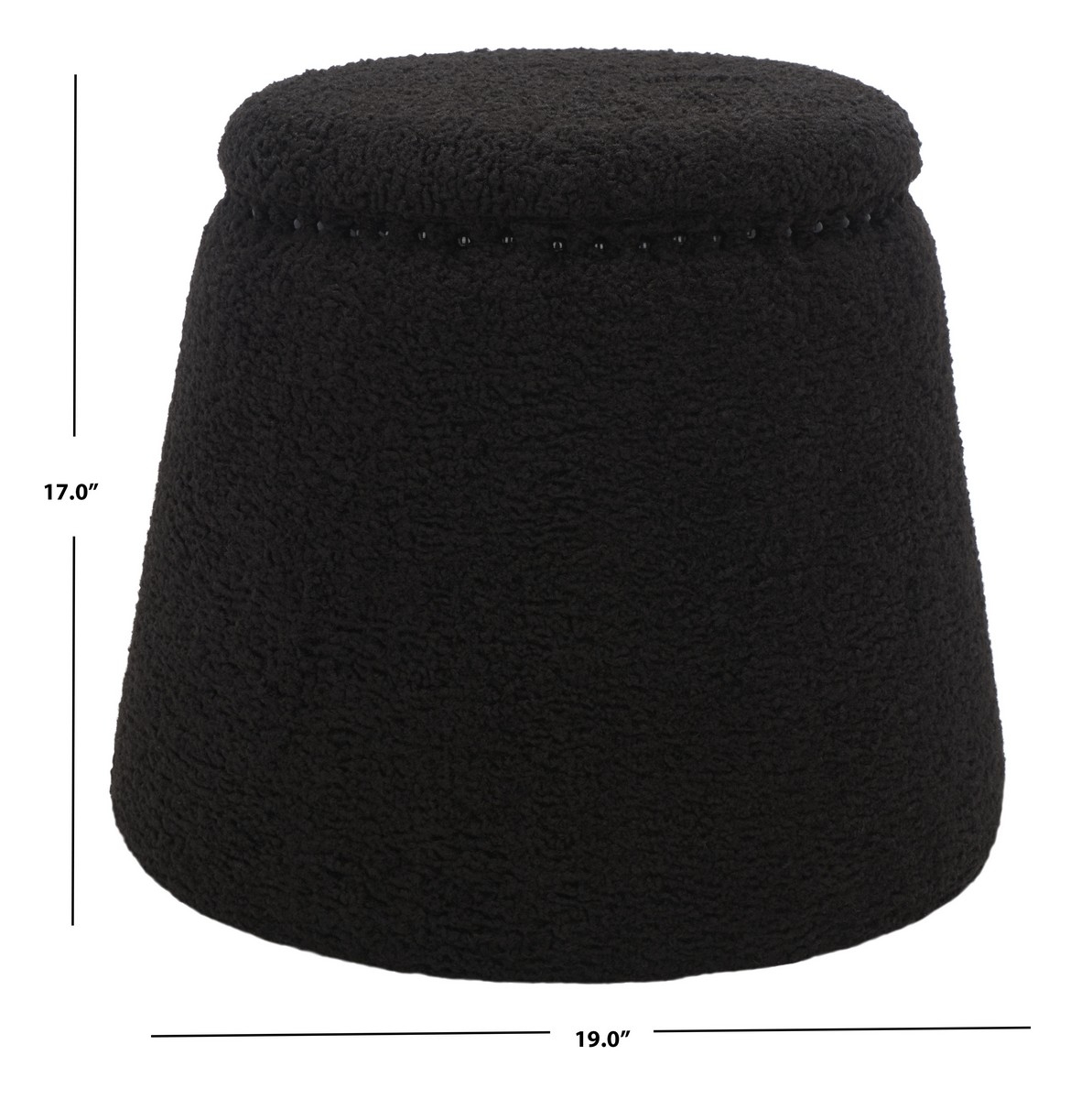 Ellerose Ottoman - Black - Image 6