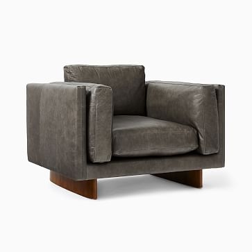 Anton Chair, Down, Sierra Leather, Licorice, Burnt Wax - Image 1