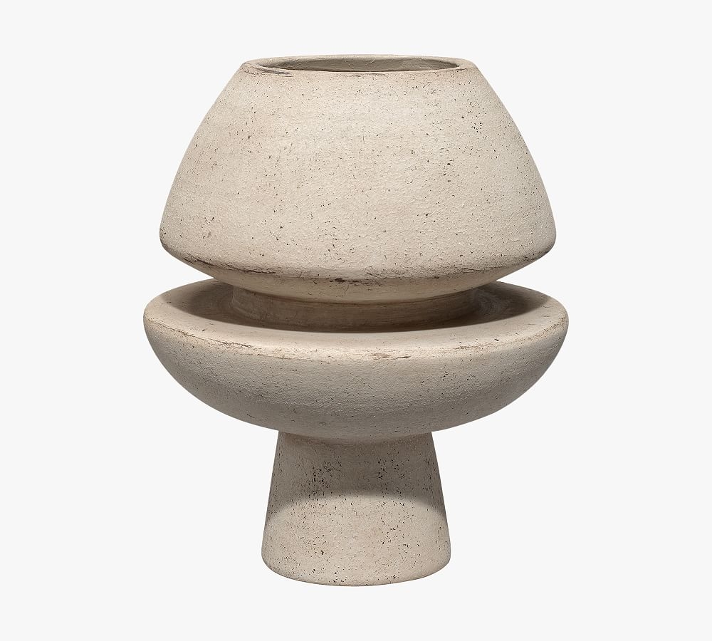 Champignon Handcrafted Ceramic Vase, White, 10" - Image 0