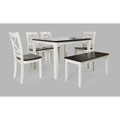Simms 6 - Piece Acacia Solid Wood Dining Set - Image 0