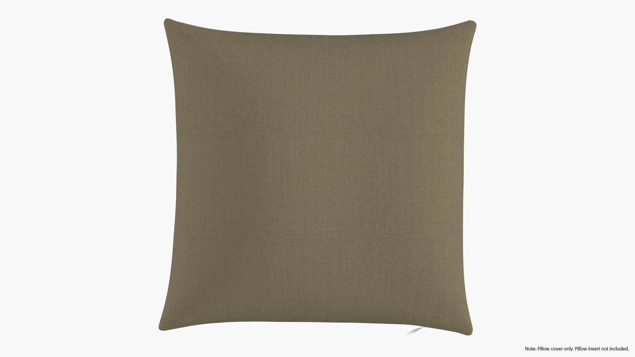Throw Pillow Cover 18", Olive Everyday Linen, 18" x 18" - Image 0