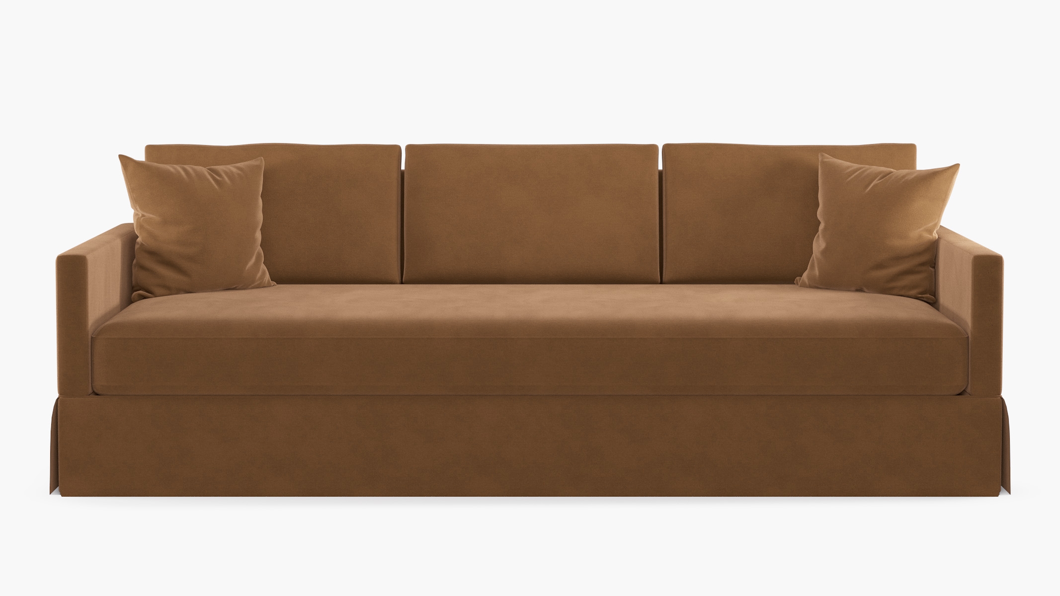Skirted Track Arm Sofa, Nutmeg Luxe Velvet, Extra Deep (43") - Image 0