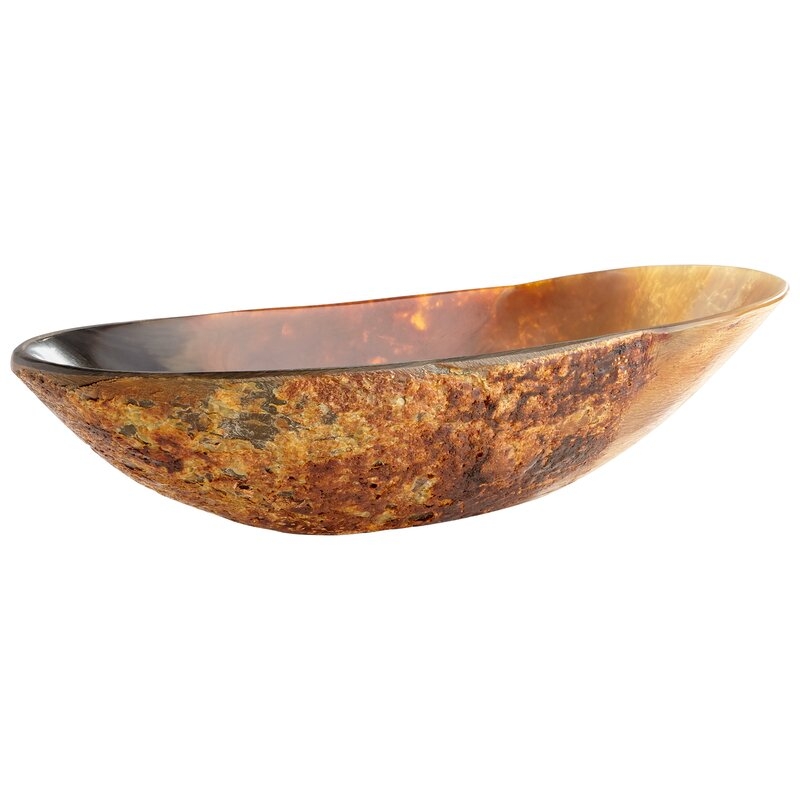 Cyan Design Neville Bowl Oval Contemporary Decorative Bowl in Brown - Image 0