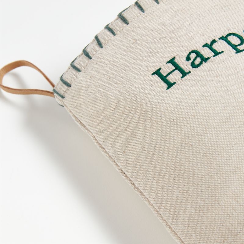 Scandi Heritage Tree Linen Kids Christmas Stocking - Image 5