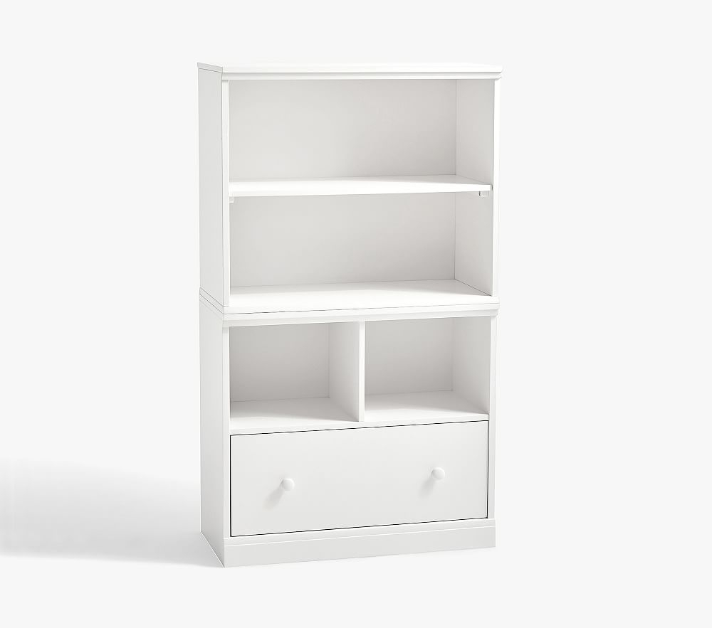 Cameron Bookcase Cubby & Cubby Drawer Base, Simply White, In-Home Delivery & Assembly - Image 0