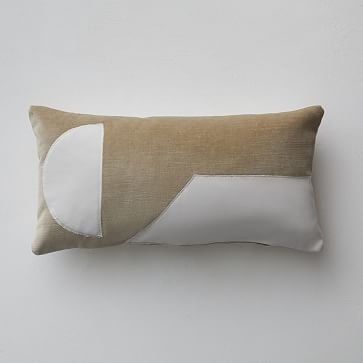 Southwest Throw Pillow, Applique Neutrals, 12x21 - Image 0