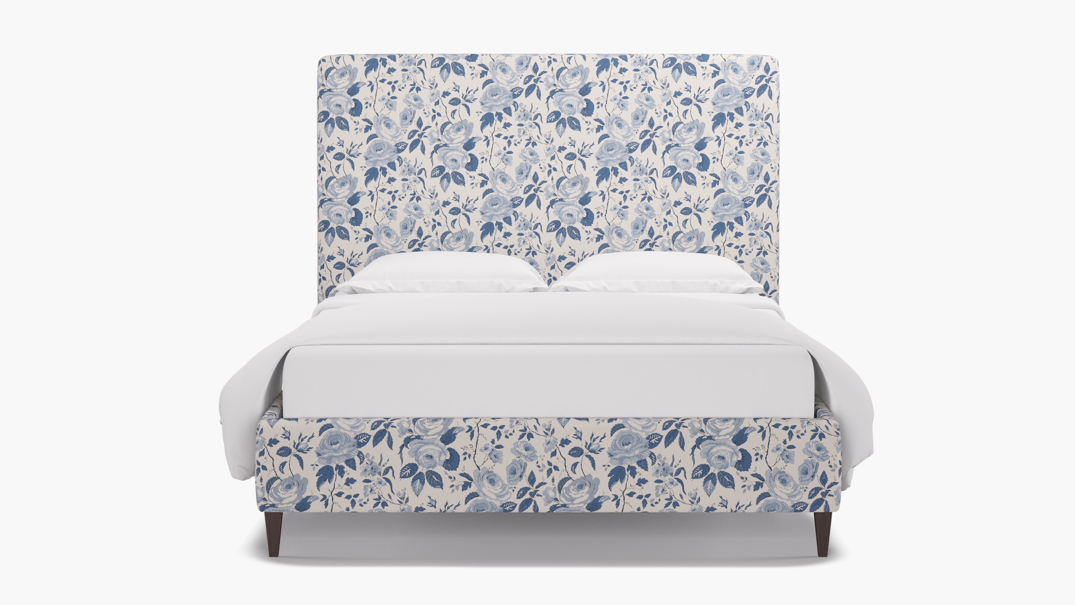 Classic Bed, Delft Chintz, Espresso Square Tapered Leg, Twin - Image 0