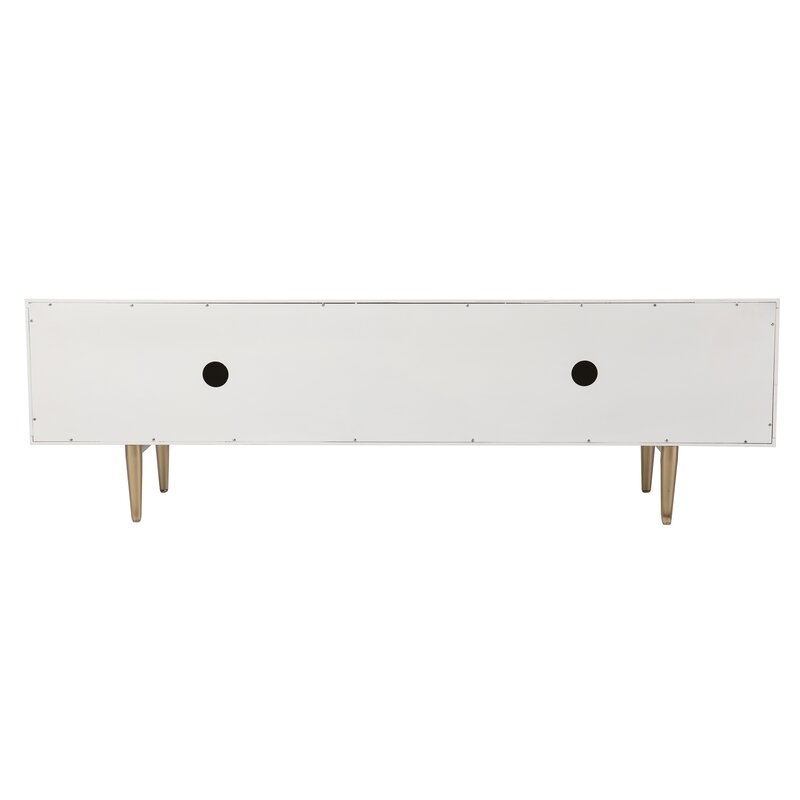 Pilston TV Stand for TVs up to 58", White & Gold - Image 4