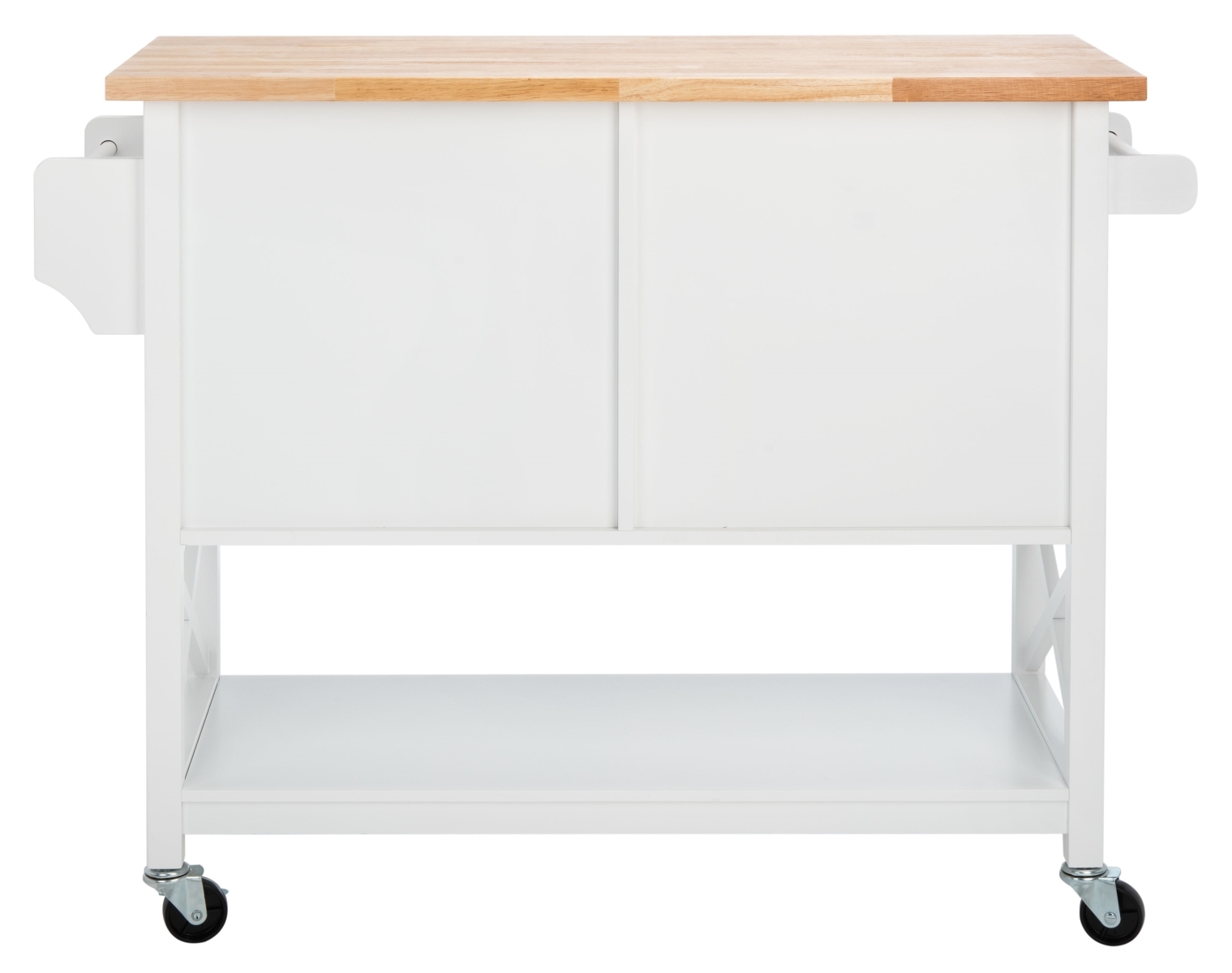 Kesler 2 Door 1 Shelf Cart - White / Natural - Safavieh - Image 5