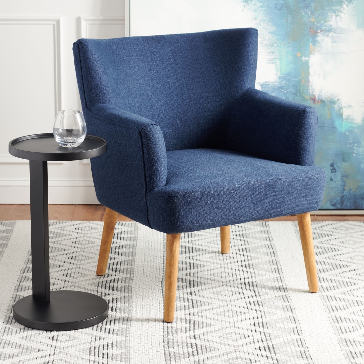 Delfino Accent Chair - Navy - Safavieh - Image 1