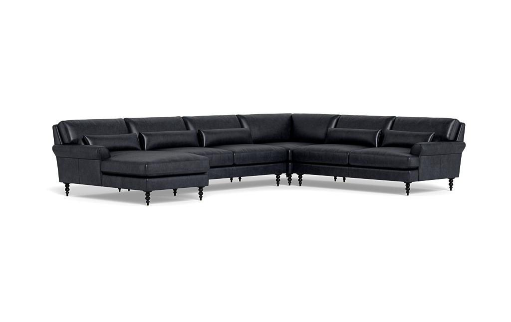 Maxwell Leather 4-Piece Corner Sectional Sofa with Left Chaise by Apartment Therapy - Image 1