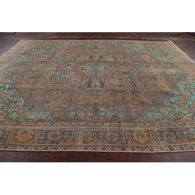 Traditional Distressed Tabriz Persian Design Area Rug Hand-Knotted 10X12 - Image 0