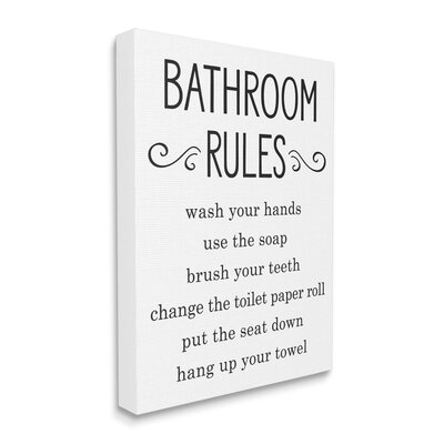 Minimal Bathroom Rules Sign Good Family Hygiene - Image 0