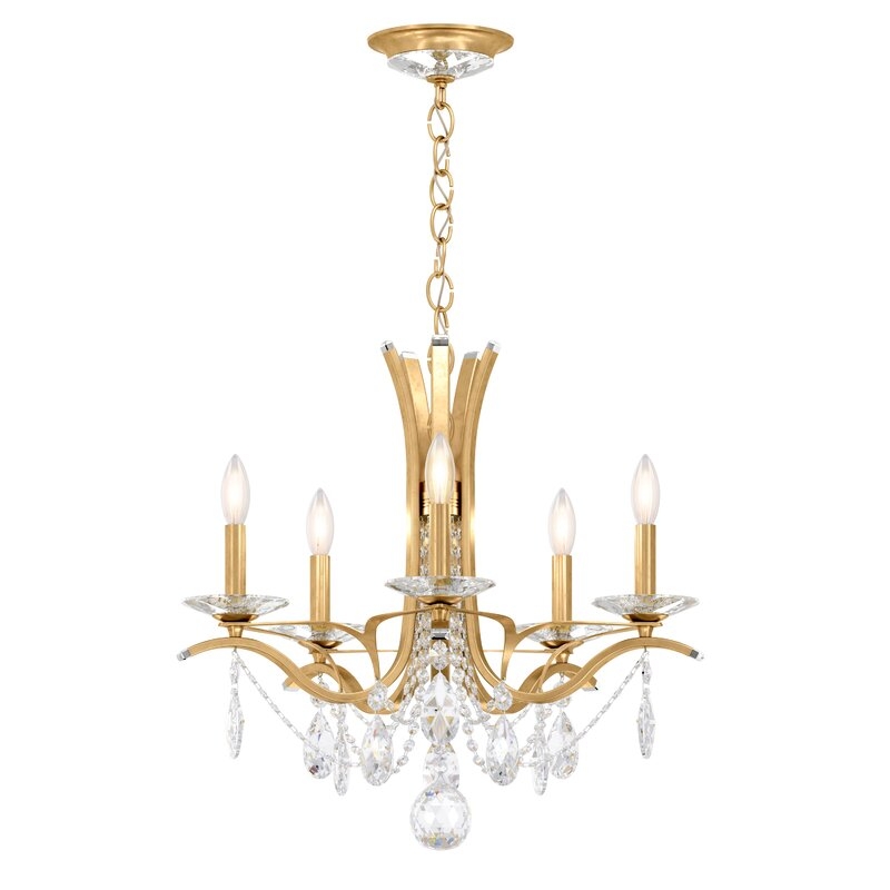 Schonbek Vesca 5 - Light Candle Style Classic / Traditional Chandelier Finish: Heirloom Gold, Crystal Type: Heritage Clear - Image 0