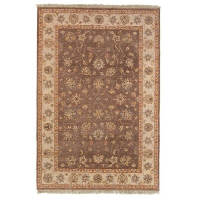 One-of-a-Kind Brada Hand-Knotted 2010s Ushak Brown 6' x 9' Wool Area Rug - Image 0