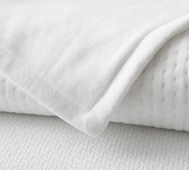 Reversible Knit Cotton Blanket, Full/Queen, White - Image 3