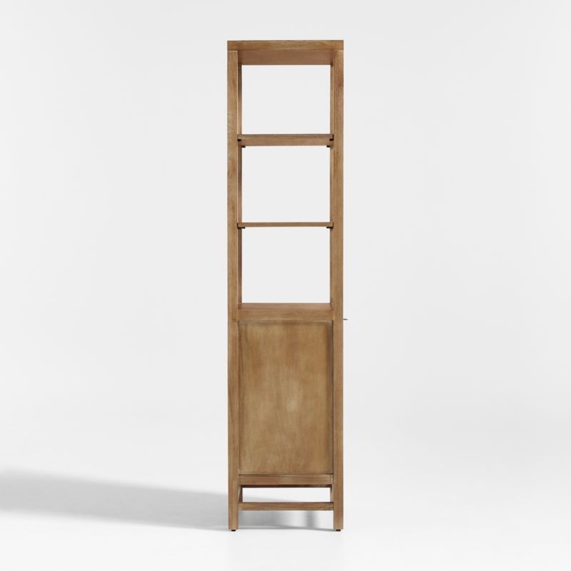 Blake 22" Light Brown Teak and Rattan Tall Storage Cabinet - Image 8