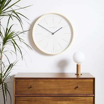 Newgate Mr. Clarke Clock, Light Wood, Brass, Large - Image 0